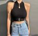 Vintage-Inspired Knit Sleeveless Top – Off-Shoulder Cropped Vest (One Size, Polyester-Silk Blend, Breathable For Layering Or Standalone Wear)_ecoleips.com