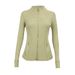 Women's Gold Zipper Jacket Top Slim Fit Stand Collar Quick Drying Elastic Fitness Running Yoga Wear_ecoleips.com