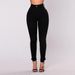 Women's Clothing High Waist Elastic Fashion Slim Hip Jeans Skinny Pants_ecoleips.com