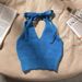 Black Base Layer Halter Neck Tank For Women, Summer New Style, Knitted, European And American Short Top_ecoleips.com