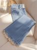 Women's Clothing Blue Denim Wide Leg Pants Thickened High Waist Slim Straight Casual Long Pants_ecoleips.com