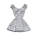 Sweet Girl Style Camisole Wholesale American Polka Dot Solid Color Lace Waist Cinching Dress Short Sleeve Women's Clothing Dress_ecoleips.com