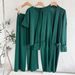 Women's Three Piece Knitted Suit Temperament Cardigan Coat mid Length with Wide Leg Pants Autumn Winter Trendy Set_ecoleips.com