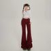Women's Clothing Retro Low Waist Bell Bottom Pants Autumn And Winter Slim Fit_ecoleips.com