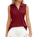 2023 European And American Cross-border Foreign Trade Summer New Solid Color Lapel Loose T-shirt Top Women's_ecoleips.com