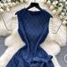 Summer Denim Dress – Bow-Tie Waist Wrap Mini Dress With Ruffled Hem (Breathable Polyester, S-XL)"_ecoleips.com