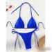 Women's Clothing Solid Color Tie Waist Halter Neck Two Piece Bikini Resort Style Sexy Vacation Swimsuit_ecoleips.com