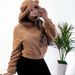 Cozy Fleece Hoodie With Bunny Ears - Soft Warm Pullover Sweatshirt For Women & Men, Streetwear Fashion, Loose Fit, Short Length, Long Sleeve_ecoleips.com