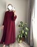2025 Fashion Women's Long Sleeve Solid Color Sun Autumn Elegant Party Casual Muslim Dress Gown Robe_ecoleips.com