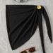 Women's Mesh Beach Cover-Up Skirt – Stylish Bikini Wrap With Metallic Shell Accessories (XS-XL, Black/Red/White)_ecoleips.com