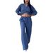 Women's Cotton Linen Long Sleeve Shirt And Shorts Set Casual Loose Fashion Two-Piece Solid Color_ecoleips.com
