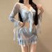 Women's Tie Dye Two Piece Swimsuit Set Long Sleeved Bikini Sexy Fashionable Hot Springs Perfect Four Piece Sexy And Innocent Style_ecoleips.com