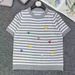 Elegant Women's Silk Bee Embroidery Pullover Knit Sweater Color Block Striped Design Spring/Summer Top Luxury Cool Style_ecoleips.com