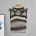 Women's Clothing Slimming Short Striped Camisole Vest Summer Versatile Outerwear Inner Wear Base Knitted Sweater Top_ecoleips.com
