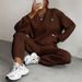 Aria Basics 2024 Autumn/Winter European American Cross-Border Women's Jacquard Long-Sleeve Sweatshirt Pants Set Japanese And_ecoleips.com