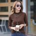 2025 Autumn And Winter Lace Warm Bottom Shirt For Women's New Fashionable Temperament, Slim Fit, Long Sleeved Velvet_ecoleips.com