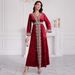 Modest Abaya Dress/Muslim Dress Women Elegant Dress With V-Neck & Embroidered Velvet For Women – Modest Long Sleeve Maxi Dress (Available In S-XXL)_ecoleips.com