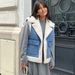 Women's Clothing Lambswool vest women's cotton autumn and winter motorcycle fur one piece outerwear lambswool vest waistcoat cardigan jacket_ecoleips.com
