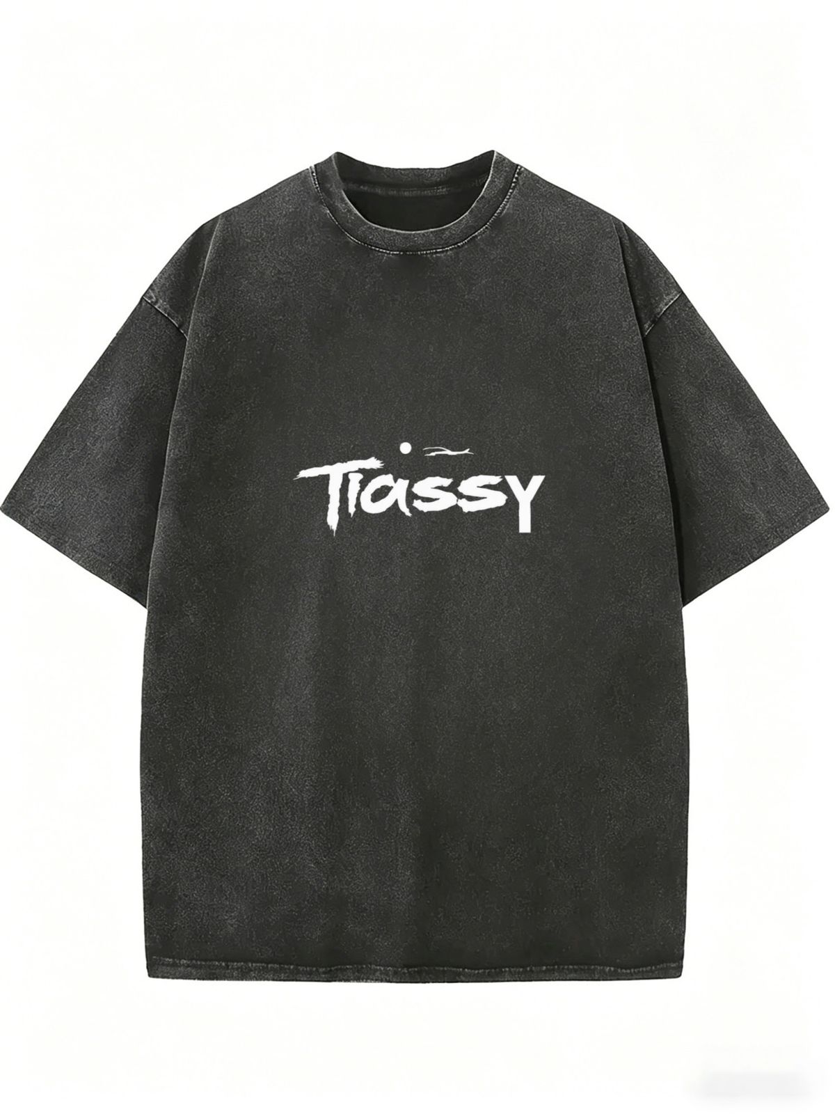 Light Distressed Washed Ladies Loose Fit Crew Tee, Thin Soft Breathable Cotton, Plain Fashion Casual Top For Travel Walking Friend Gatherings_ecoleips.com