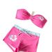 Women's Color Blocked Strapless Two-Piece Swimsuit European American Style Print Design Sexy Conservative Beachwear Polyester Nylon_ecoleips.com