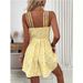 Summer Casual Women's Yellow Floral Printed Halter Dress_ecoleips.com