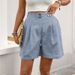 2025s Elastic Waist Solid Color Casual Shorts Versatile Comfortable Korean And Japanese Style Straight-Leg Women's Pants_ecoleips.com