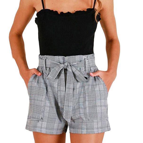 Aria Basics Aria Basics 2024 Summer Bestseller Women's Fashion Casual European And American Plaid Shorts_ecoleips.com