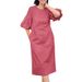 Spring Summer Women's Puff Sleeve O Neck A Line Dress Office Formal Work Attire Fashion_ecoleips.com