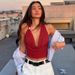 European And American Women's Clothing 2026 New Fashionable And Sexy Backless Neck Solid Color Small Vest Women_ecoleips.com