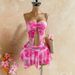 Women's Clothing Women's Vacation Style Two Piece Set Mesh Printed Knotted Top Irregular Skirt For Formal & Casual_ecoleips.com