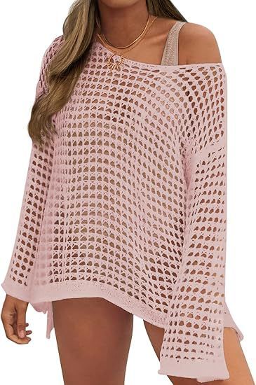 Women's Clothing Thin And Sexy Hollow Long Skirt Pullover Beach Cover Up Knitted Sweater Women's Bikini Sunscreen Cover Up Beach Skirt_ecoleips.com