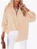 Striped Long Sleeved Loose Shirt Casual Women's New Pocket Shirt Top_ecoleips.com