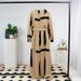 Elegant Muslim Abaya Dress For Women - Long Sleeve Flowy Maxi Dress With Belt - Modest Islamic Clothing - Comfortable Polyester Blend Fabric_ecoleips.com