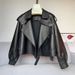 Women's Genuine Sheepskin Leather Jacket – Oversized Biker Style, Wrinkle-Resistant Short Coat For Casual & Office Wear (Black/Green/Red/Orange)_ecoleips.com