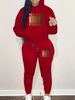 Women's Autumn And Winter Fashionable Casual MELANIN Pattern Printed Thick And Plush Warm Hooded Sweatshirt+sports Pants Set-761_ecoleips.com