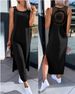 European And American Style Women's Clothing Lace Hollow-out Suspender Sleeveless Slit Tank Dress,_ecoleips.com
