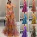Women's American Style Mesh Printed Sundress Casual Party Summer Vacation INS Style Dress Spring_ecoleips.com