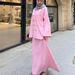 Women's Clothing Imitation Linen Two Piece Set Asymmetrical Long Shirt And Skirt High End European American Women's Muslim Fashion_ecoleips.com
