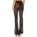 Women's Clothing Women's Floral Print Lace Flared Wide Leg Pants High Elasticity Casual Long See Through Versatile_ecoleips.com
