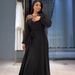 Women's Clothing Elegant Embroidered Long Sleeve Maxi Dress Modest Islamic Fashion With Turkish Arabic Inspired Design A-Line Flowy Abaya _ecoleips.com