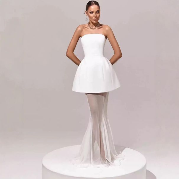 Women's Clothing Trendy Off-Shoulder Bodycon Dress – Stretchable Peplum Mini Dress (S-XL, Black/White)_ecoleips.com
