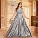 plus Size Women's Long Sleeve V Neck Fishtail Evening Dress European American Style Cross Border Hot Selling Spot Dress for Banquet_ecoleips.com