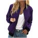 Women's Clothing Spring/Summer New Casual Jacket, Solid Color Fashion Zipper Cardigan Baseball Jacket_ecoleips.com