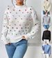 "Women's Colorful Yarn Ball Knit Sweater, Soft & Cozy Pullover, European Style Fashion, Casual Winter Wear, S/M/L/XL"_ecoleips.com