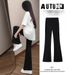 Black Flared Dress Pants For Women – High-Waisted Office Trousers With Horsehoof Hem (S-XXL, Split/No-Split/Fleece Options)_ecoleips.com