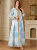 Muslim Dress Women Elegant Muslim Women's Long Dress With Exquisite Embroidery & V-Neck Design – Modest Dubai Abaya For Daily Wear_ecoleips.com