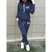 Women's Clothing Autumn/Winter Women's Sweatshirt Set Fleece Lined European American Style Sporty Casual Fashionable Versatile Print_ecoleips.com