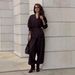 Women's Autumn Cross Neck Long Sleeve Top With Wide Leg Pants Tie Waist Pant Set Stylish Spring/Summer Fashion_ecoleips.com