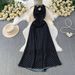 Women's Clothing Elegant V Neck Halter Dress Polka Dot A-Line High Waist Long Summer Commuter Dress_ecoleips.com