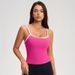 2 Piece Yoga Outfit Spaghetti Strap Cami Top & Striped Biker Shorts Set_ecoleips.com